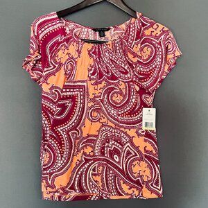 NWT Tommy Hilfiger Smocked Flutter Sleeve Blouse Women's Medium